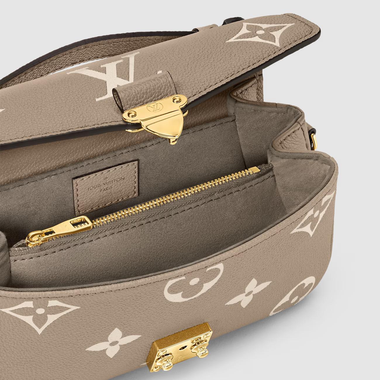 Túi Louis Vuitton Pochette Métis East Nữ West Monogram Empreinte Xám Kem